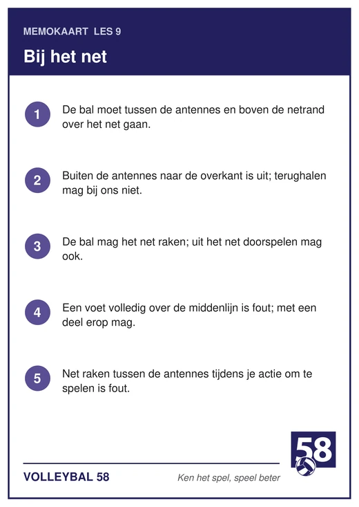 Memokaart van les 9